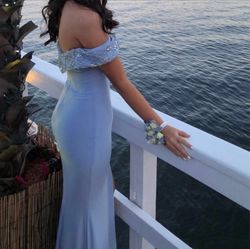 Faviana Blue Size 00 Floor Length Free Shipping $300 Prom Straight Dress on Queenly