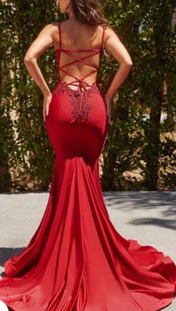 Portia and Scarlett Red Size 0 Sweet Sixteen Floor Length Black Tie Prom Mermaid Dress on Queenly