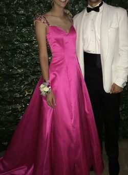 Sherri Hill Hot Pink Size 0 Black Tie Prom Ball gown on Queenly