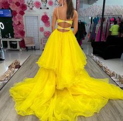 Johnathan Kayne Yellow Size 2 Pageant Train Dress on Queenly