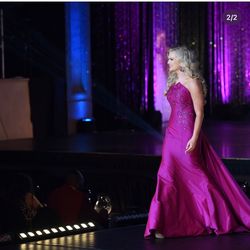Cusom Gaspar Cruz & Canary Designs Pink Size 4 Floor Length Custom Straight Dress on Queenly