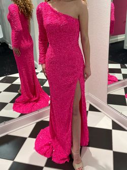 Sherri Hill Pink Size 2 Prom Floor Length Sequined Side slit Dress on Queenly