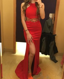 Windsor Red Size 0 Sorority Formal Side slit Dress on Queenly