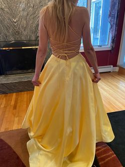 Sherri Hill Yellow Size 4 Black Tie Military A-line Dress on Queenly