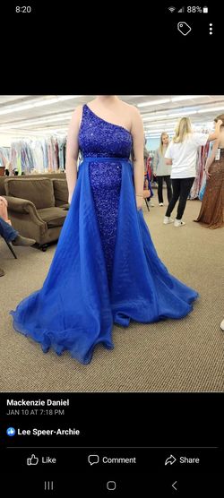 Sherri Hill Blue Size 14 50 Off Side slit Dress on Queenly