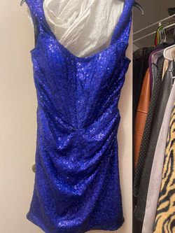 Sherri Hill Purple Size 12 Pageant Plus Size Midi Cocktail Dress on Queenly