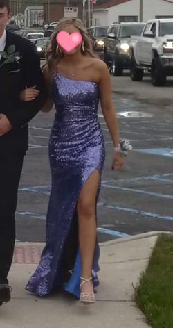 Sherri Hill Purple Size 00 Floor Length Prom Side slit Dress on Queenly