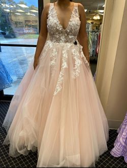 Jovani Pink Size 8 Floor Length Ball gown on Queenly
