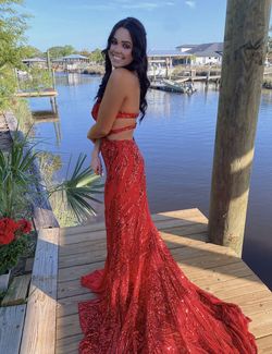 Almour the label Red Size 4 Prom Ball gown on Queenly