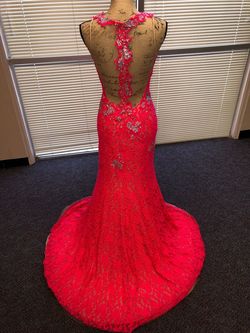 Jovani Hot Pink Size 6 Cap Sleeve Sweetheart Mermaid Dress on Queenly
