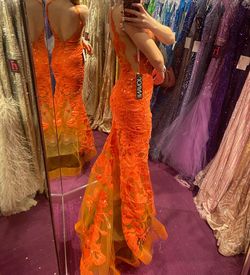 Jovani Orange Size 00 Free Shipping Medium Height Prom Military Mermaid Dress on Queenly