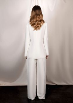Studio Serravalle White Size 6 Bachelorette Floor Length Tall Height Jumpsuit Dress on Queenly
