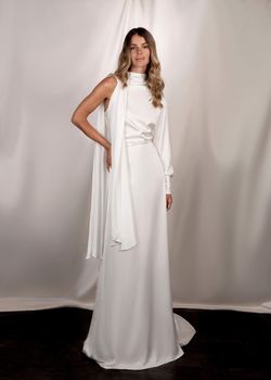 Studio Serravalle White Size 4 Floor Length Tall Height Straight Dress on Queenly