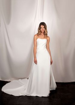 Studio Serravalle White Size 8 Floor Length Tall Height Side slit Dress on Queenly