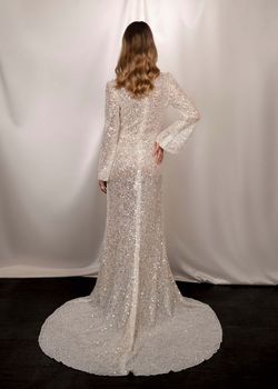 Studio Serravalle Silver Size 16 Plus Size Floor Length Side slit Dress on Queenly