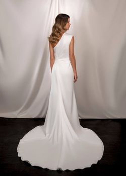 Studio Serravalle White Size 12 Floor Length Tall Height Plus Size Side slit Dress on Queenly