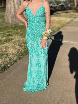 Style -1 Sherri Hill Blue Size 0 Jewelled 50 Off Pageant Straight Dress on Queenly