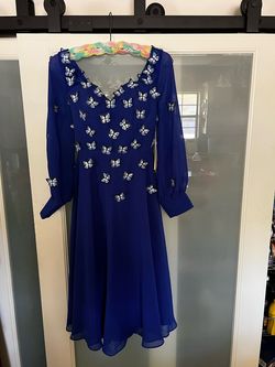 Blue Size 7 A-line Dress on Queenly