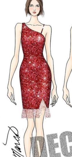 Marc Defang Red Size 0 Euphoria Sequined Midi Homecoming Cocktail Dress on Queenly