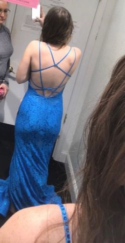 Sherri Hill Blue Size 2 Floor Length Prom A-line Dress on Queenly