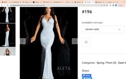 Style #196 Aleta Blue Size 0 Black Tie Floor Length Mermaid Dress on Queenly
