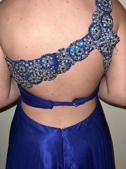 Sherri Hill Blue Size 6 Medium Height Pageant A-line Dress on Queenly