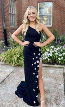 Sherri Hill Black Size 2 Asymmetrical Strapless Prom Side slit Dress on Queenly