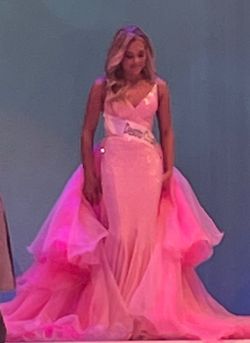 Johnathan Kayne Pink Size 4 Prom Custom Pageant Train Ball gown on Queenly