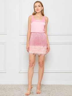 Style YLWD0488 Faeriesty Pink Size 8 High Neck Cocktail Dress on Queenly