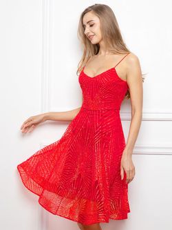 Style FSWD0196 Faeriesty Red Size 16 Plus Size Backless Spaghetti Strap Cocktail Dress on Queenly