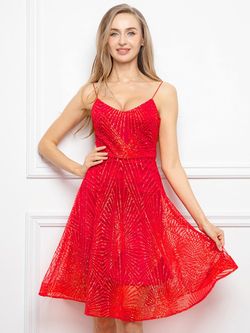 Style FSWD0196 Faeriesty Red Size 16 V Neck Polyester Cocktail Dress on Queenly