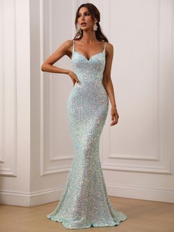 Style FSWD0441 Faeriesty Green Size 0 Mermaid Spaghetti Strap Military Floor Length Straight Dress on Queenly