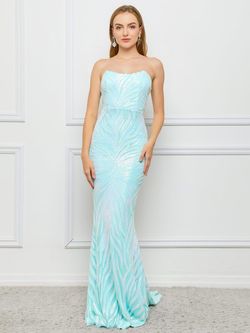 Style FSWD0193 Faeriesty Green Size 4 Prom Floor Length Jewelled Mermaid Dress on Queenly