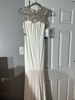 Intrigued White Size 2 Military Floor Length A-line Dress on Queenly