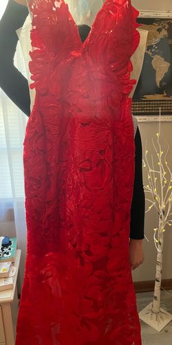 Jovani Red Size 10 Prom Floor Length Straight Dress on Queenly
