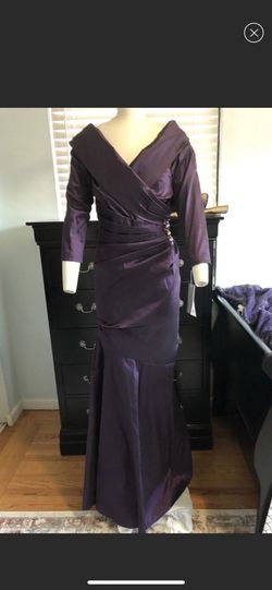Teri Jon Rickie Freeman Purple Size 6 Prom Military Mermaid Dress on Queenly