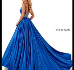 Rachel Allan Blue Size 2 Jewelled Short Height Pageant Train Dress on Queenly