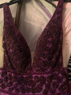 Style -1 Vienna Purple Size 0 Beaded Top Pageant Free Shipping Ball gown on Queenly