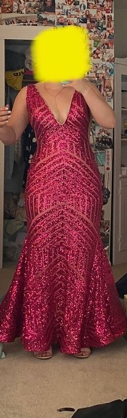 Jovani Pink Size 12 Military Floor Length Short Height 50 Off Mermaid Dress on Queenly