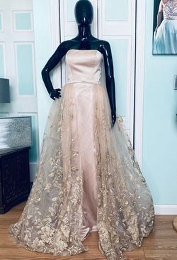 Sherri Hill Nude Size 4 Straight Pageant Floor Length Train Dress on Queenly