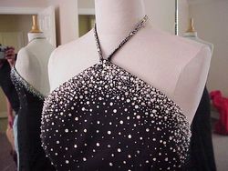 Style 1020B halter pageant evening gown Darius Cordell Black Tie Size 10 Straight Dress on Queenly