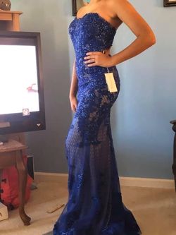 Designs Royal Blue Size 00 $300 Straight Dress on Queenly