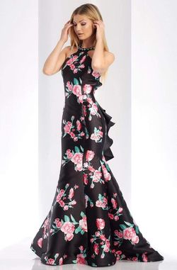 Style 3421 Clarisse Multicolor Floor Length Ruffles Plunge Mermaid Dress on Queenly
