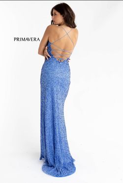 Primavera Blue Size 0 Floor Length Black Tie Straight Dress on Queenly