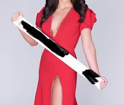Jovani Red Size 4 Floor Length Black Tie Straight Dress on Queenly
