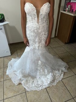 Bella bloom White Size 6 Wedding Floor Length Mermaid Dress on Queenly