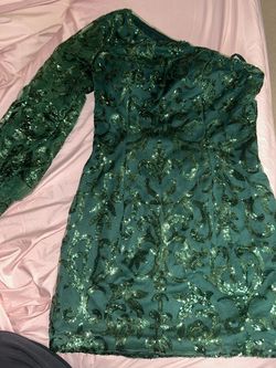 Promlilly Green Size 6 Midi Medium Height Homecoming Cocktail Dress on Queenly