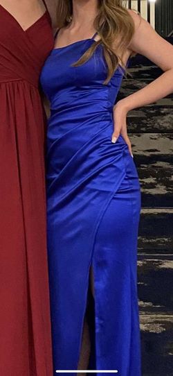 Dillards Blue Size 0 Silk Side slit Dress on Queenly
