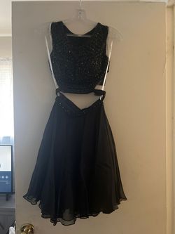 Sherri Hill Black Size 0 Beaded Top Military A-line Dress on Queenly
