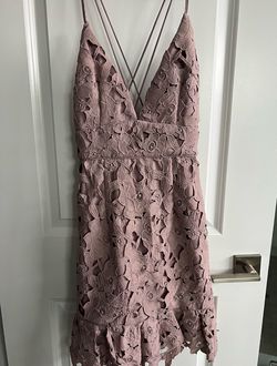 Minuet Pink Size 4 Pattern Homecoming Cocktail Dress on Queenly
